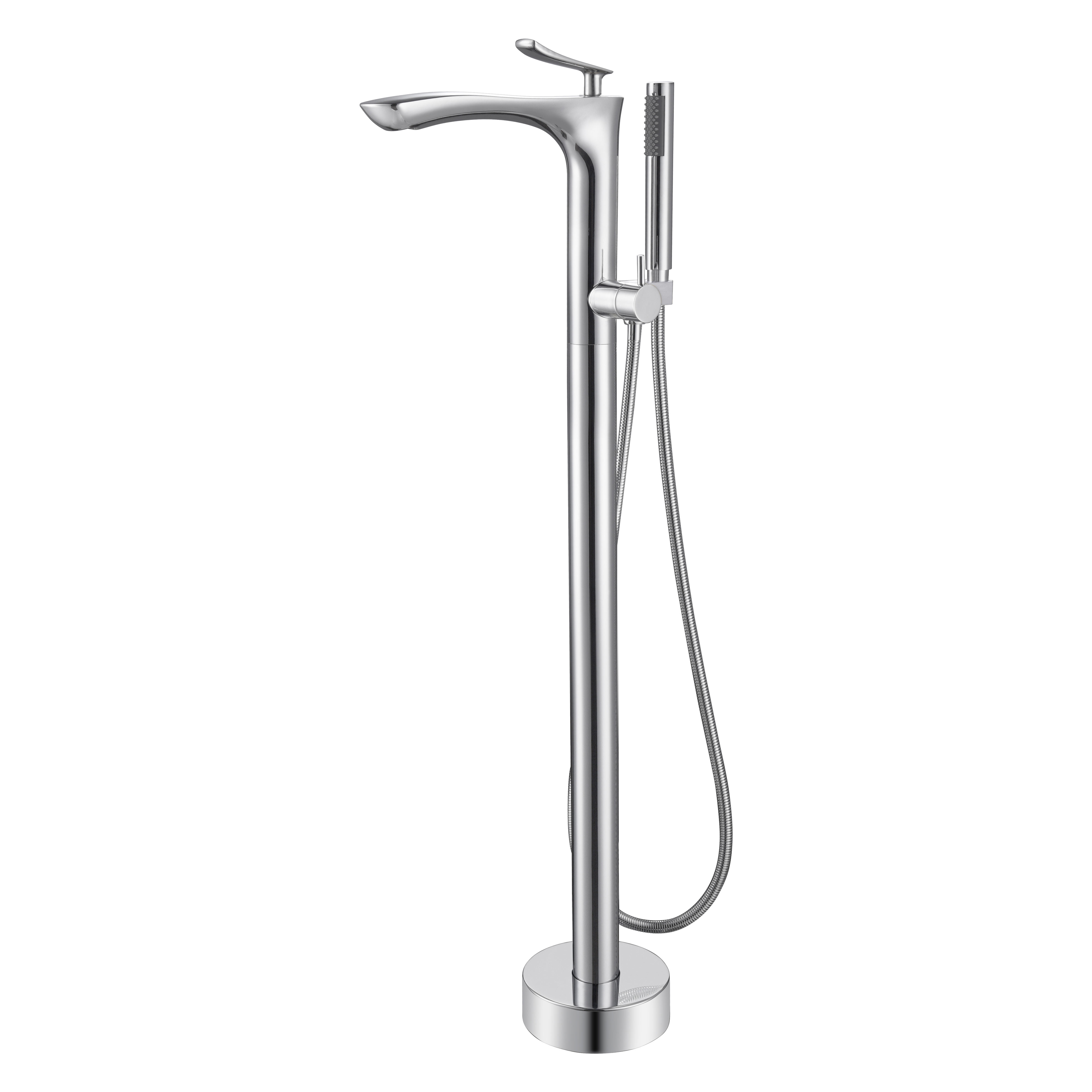High Pressure Shower Head Floor Standing Brass Faucet 