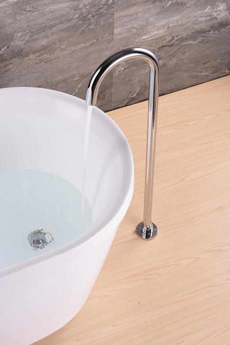 Freestanding Round Goose Neck Floor Mounted Free Standing Bath Spout