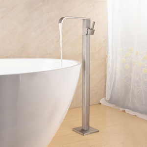 Stand Alone Bathroom Basin Mixer Sink Tap Floor Mount Free Standing Water Faucet Pedestal Washing Taps