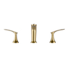 China Factory Oem Widespread Bathroom Mixer Taps Faucet For Basin Double Handle 3Hole Gold Basin Mixer