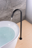 Matte Black Brass Chromed Bathroom Faucet Floor-Mount Bathtub Faucet