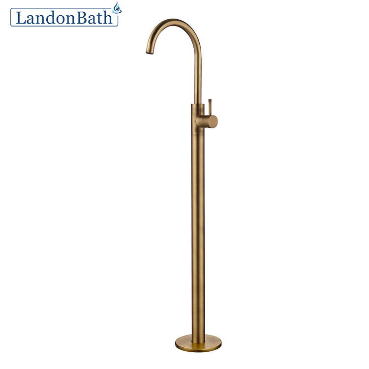 Golden and Black Color Single Hole Freestanding Faucet