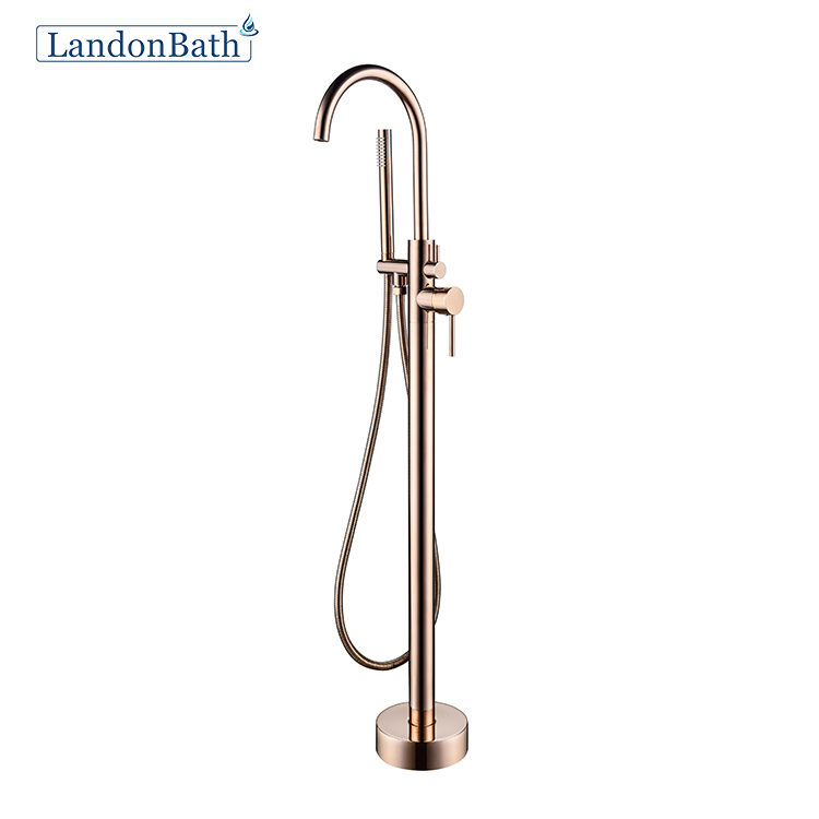 French Gold Thermostatic Freestanding Bathtub Faucet CUPC Bath Tap