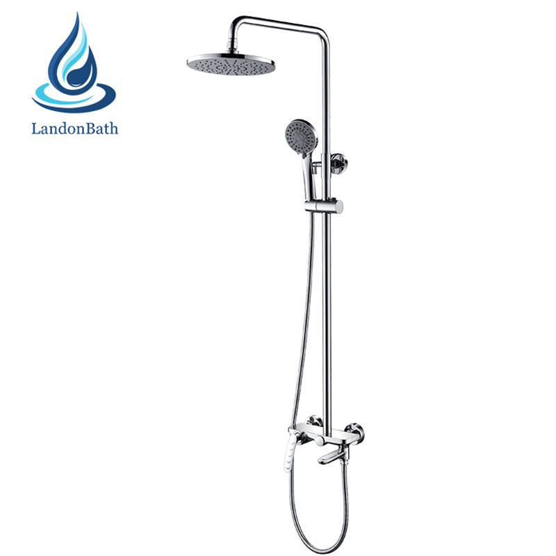 Rainshower Round Brass Bathroom Shower Sets Special Handle Self Closing Shower