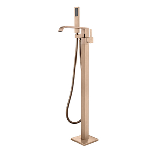 Italy Design Brass Floor Freestanding Bathtub Faucet Contemporary Free Stansing Bath Tub Mixer Taps Fillers Shower Set