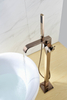 Rose Gold Modern Brass Bathtub Single Handle Freestanding Bathroom Faucet Bathtub Faucet