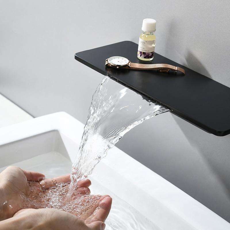 Waterfall Bathtub Faucet Mixer Bath Tubs Filler Modern Taps Faucets Tub Filler Matte Black
