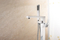 Stainless Steel Floor Standing Bathtub Faucet Bathroom Faucet