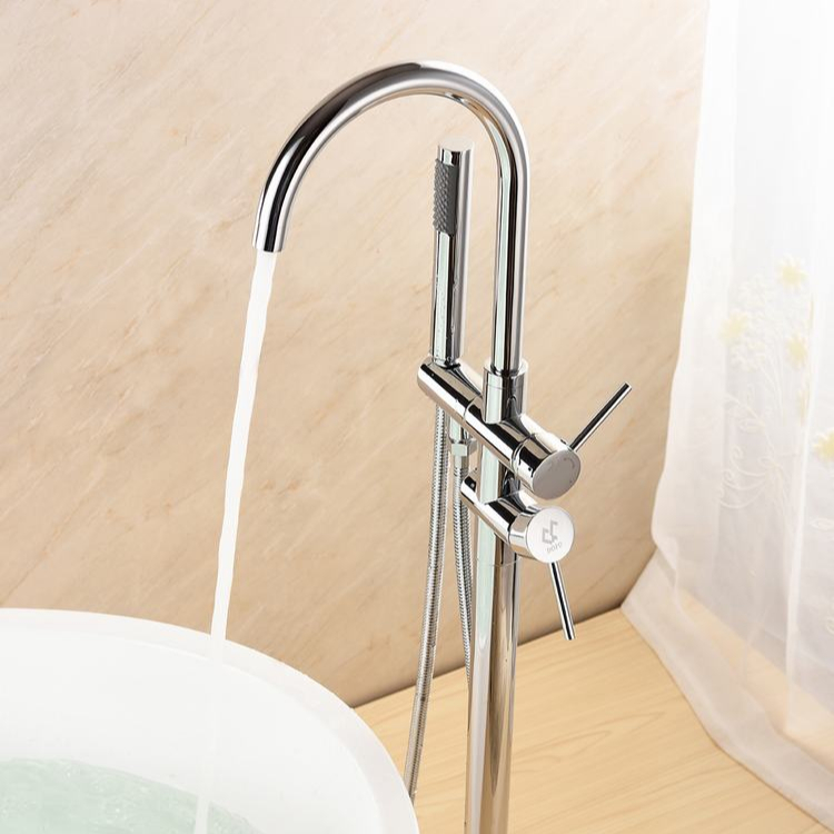 Hot Sell Floormount Bath Taps Filler Brass Freestanding Bathtub Tapware for Baths in Amazon