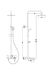 Exposed Rain Shower Set With Handshower And Adjustable Slide Bar Wall Mount Round Shower With Mixer