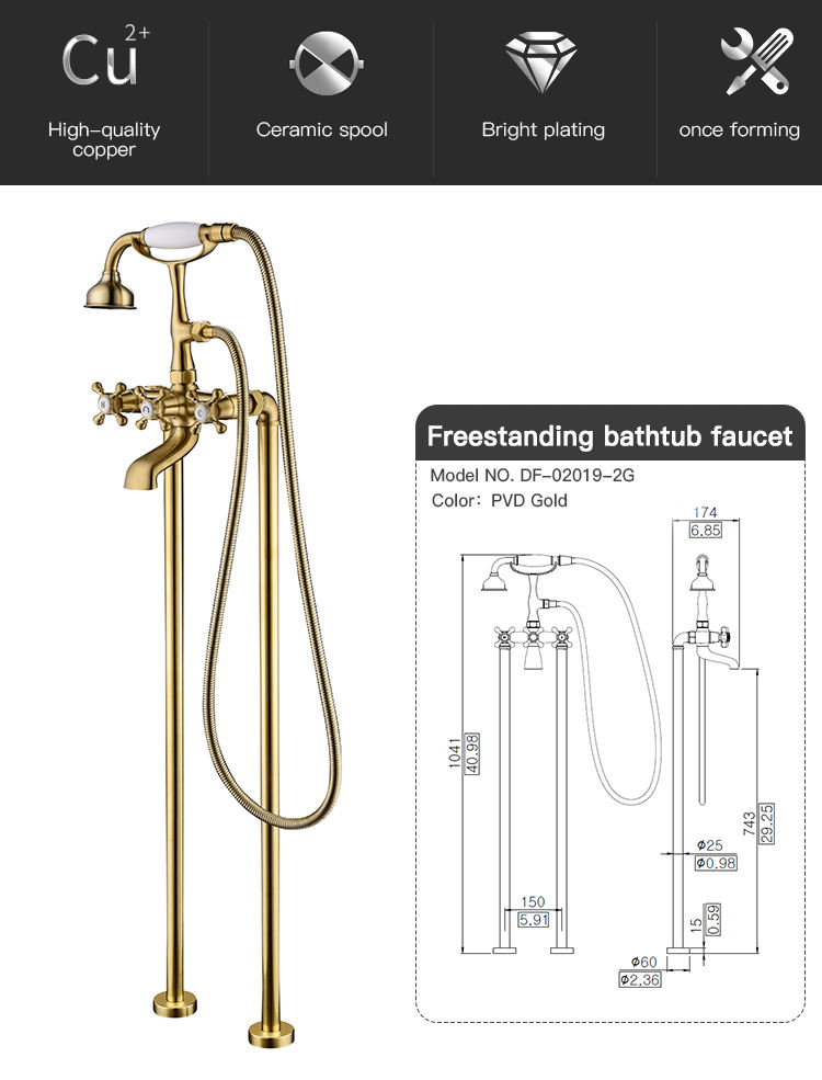 bathtub faucet with handles