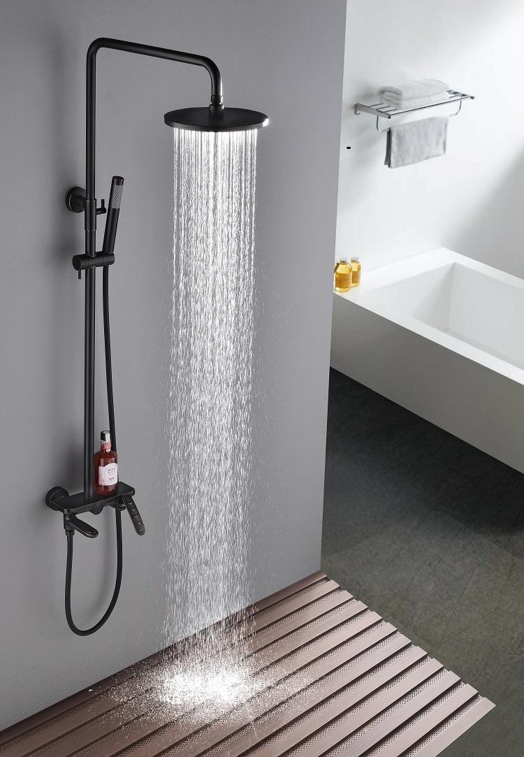 Bathroom Wall Mounted Rotatable Bath & Shower Mixer Tap Brass Bathtub Shower Faucet Set Soild Brass