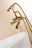 Golden and Black Color Deck-Mount Bathtub Faucet